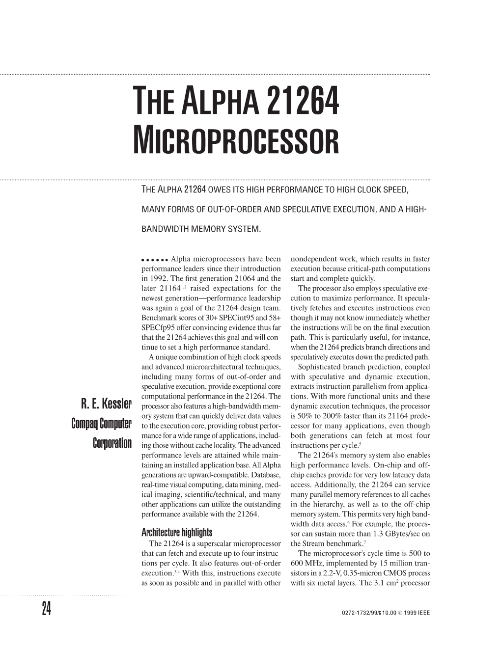 The Alpha 21264 Microprocessor