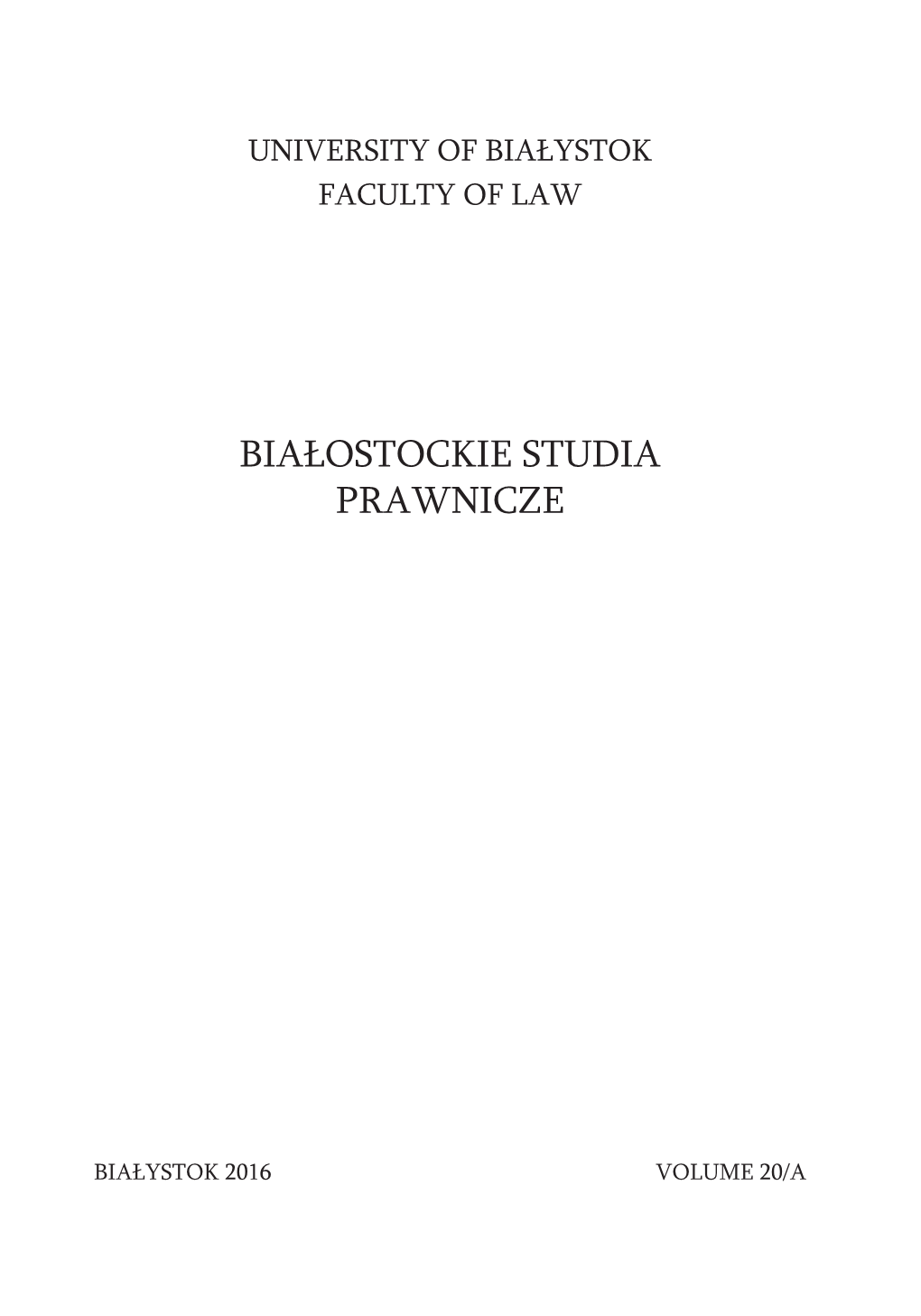 Białostockie Studia Prawnicze