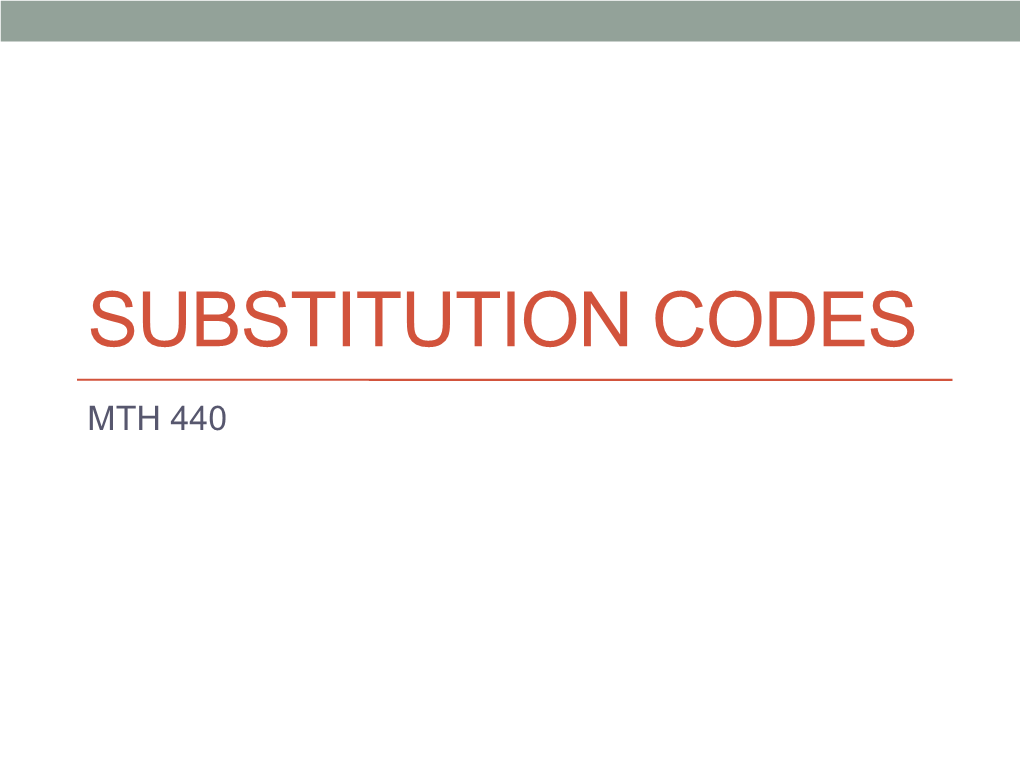 Substitution Codes