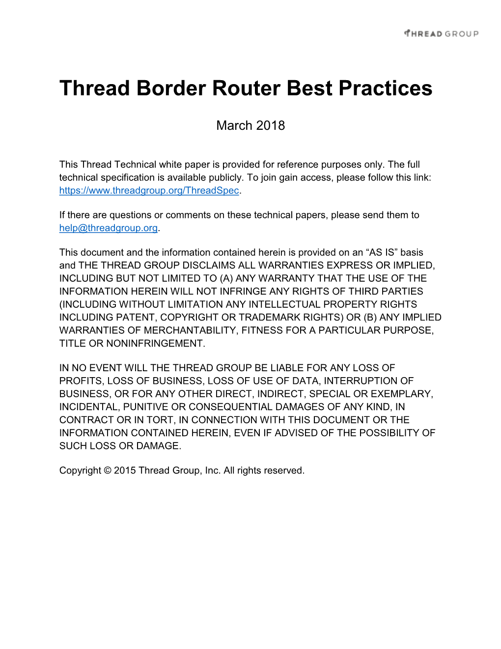 Thread Border Router Best Practices