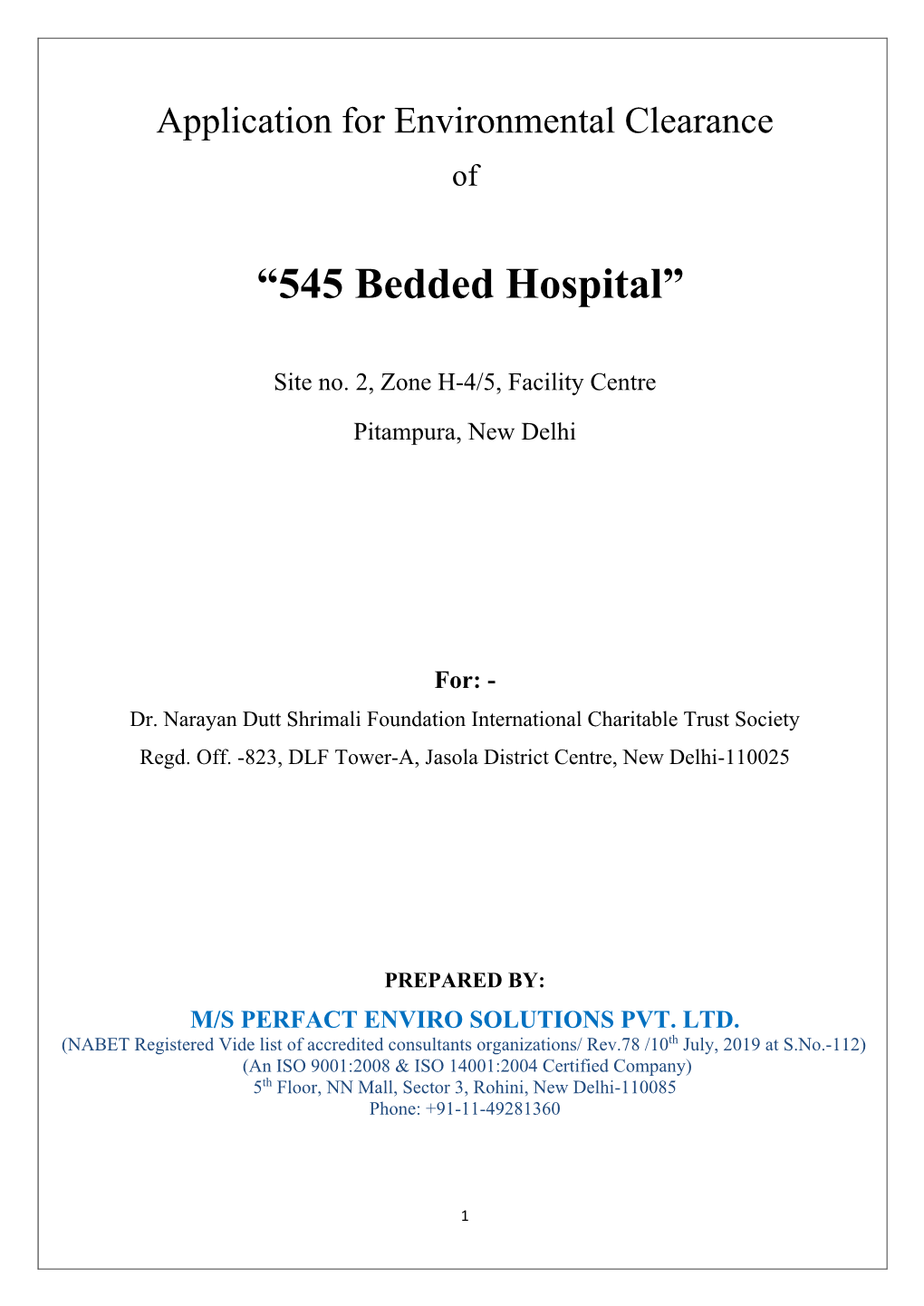 “545 Bedded Hospital”