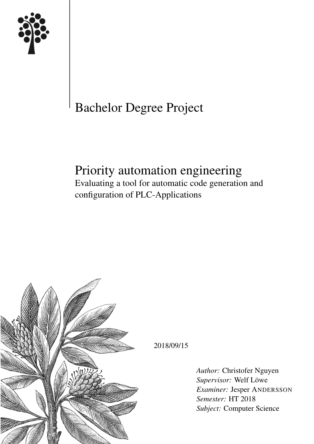 Bachelor Degree Project Priority Automation Engineering