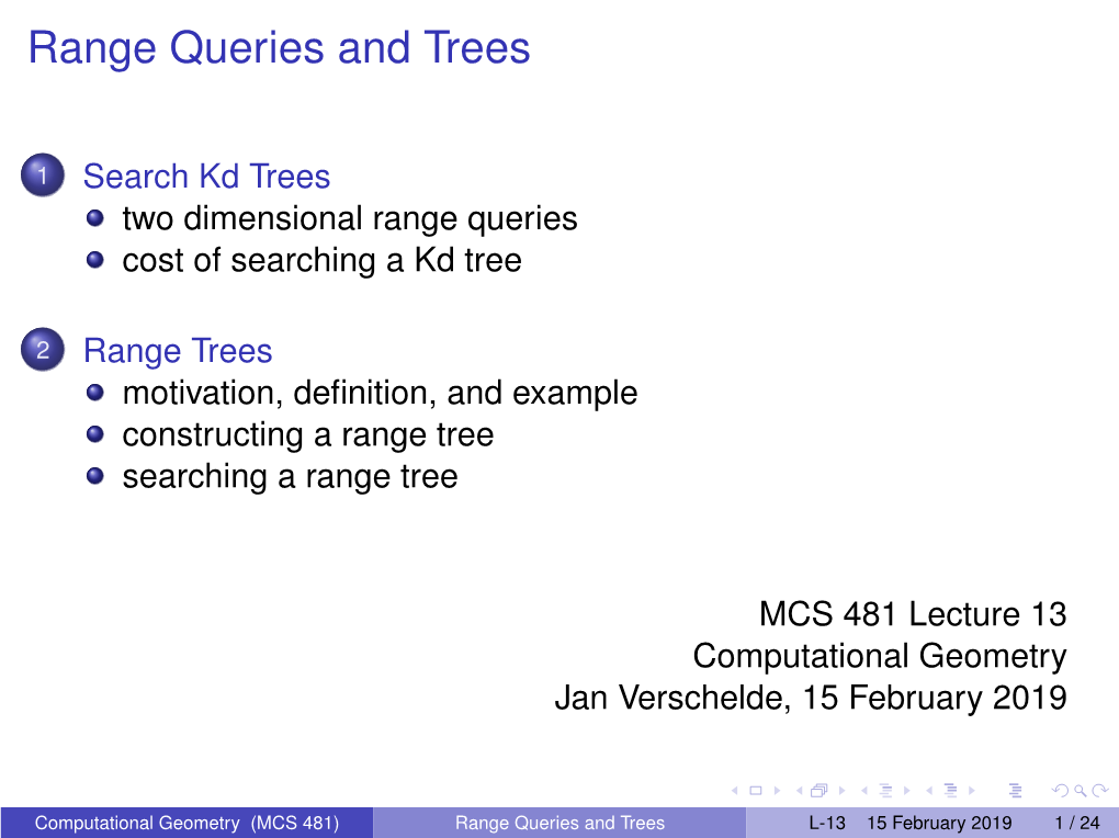 Range Queries and Trees