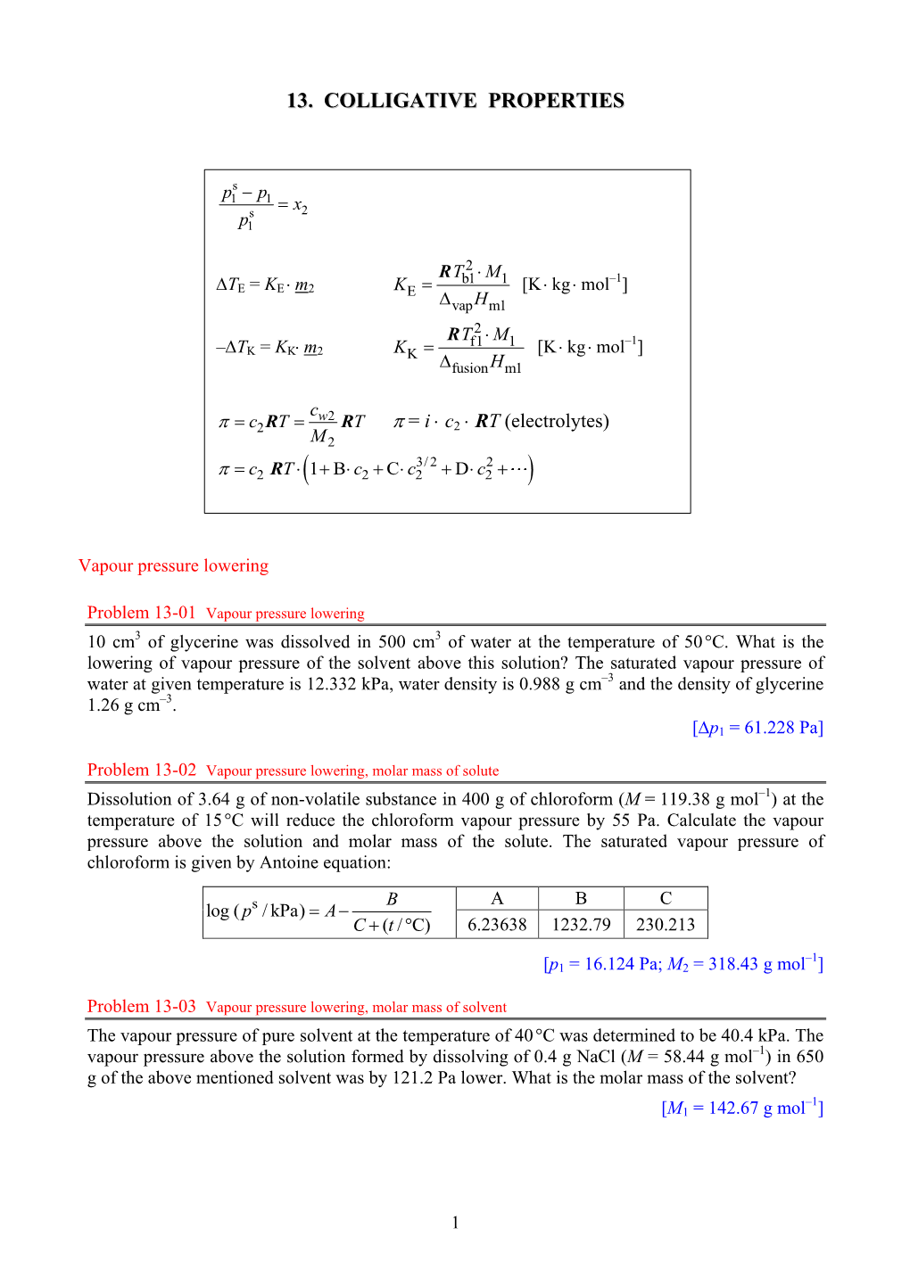 Colligative Properties