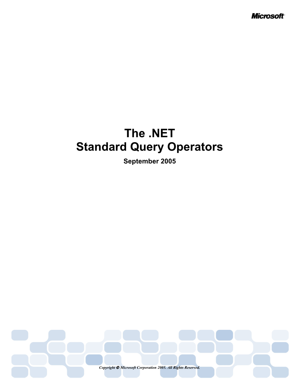 Standard Query Operators