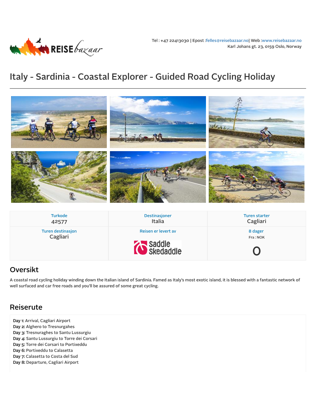 Sardinia - Coastal Explorer - Guided Road Cycling Holiday