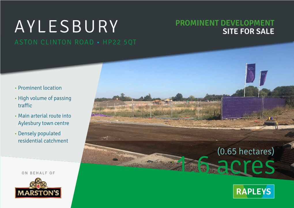 Aylesbury Site for Sale Aston Clinton Road • Hp22 5Qt