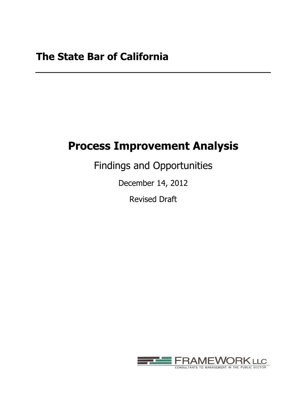 Process Improvement Analysis Findings and Opportunities