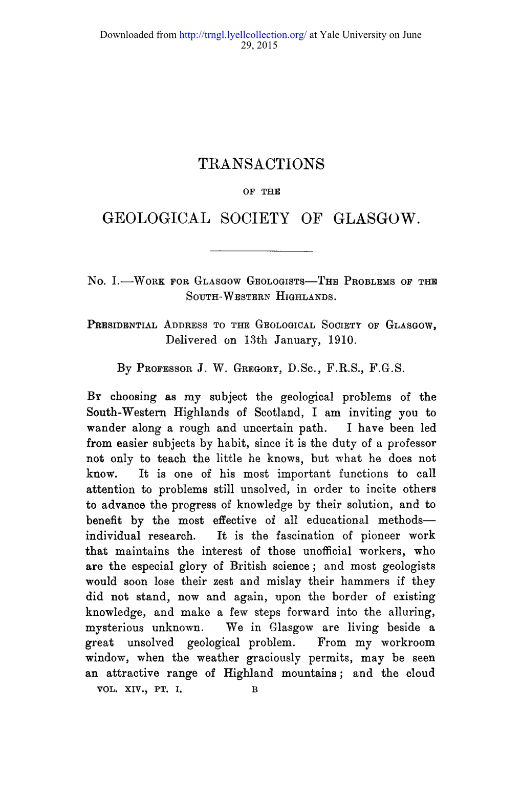 TRANSACTIONS GEOLOGICAL SOCIETY of GLASGOW. Curve