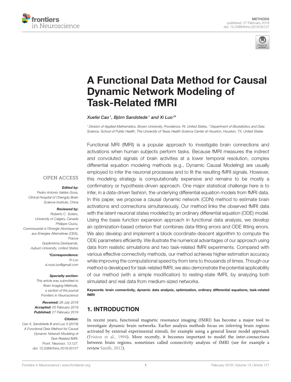 A Functional Data Method for Causal Dynamic Network Modeling of Task-Related Fmri