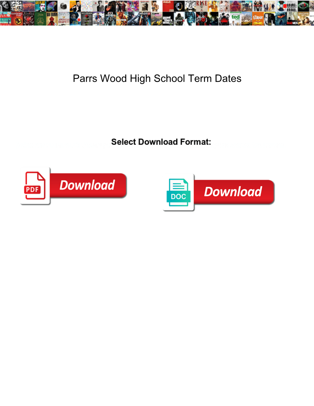 Parrs Wood High School Term Dates