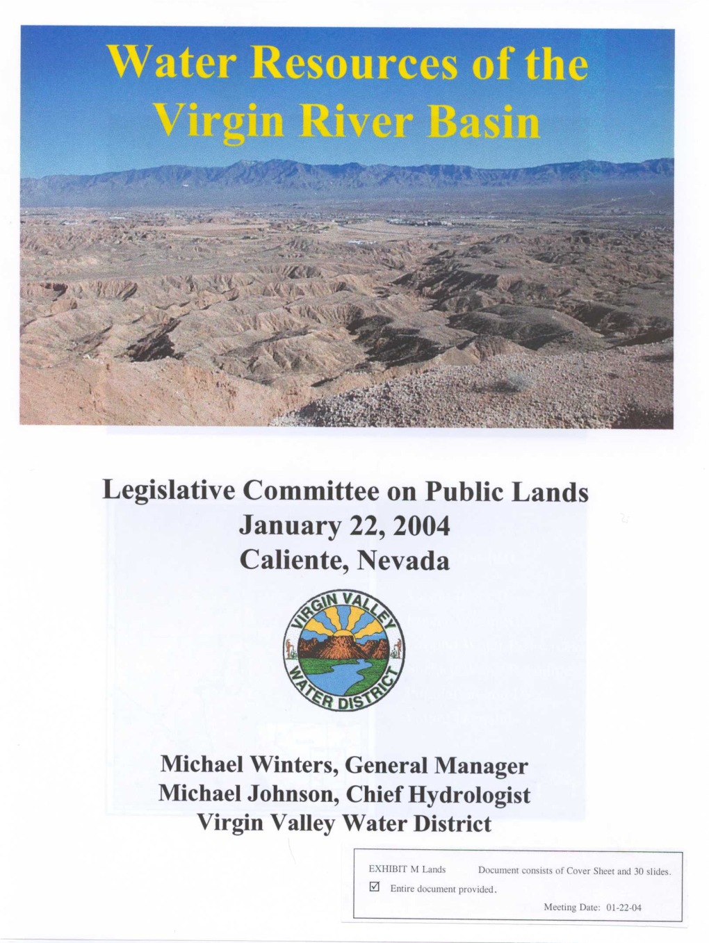 Hydrology of the Virgin River Basin