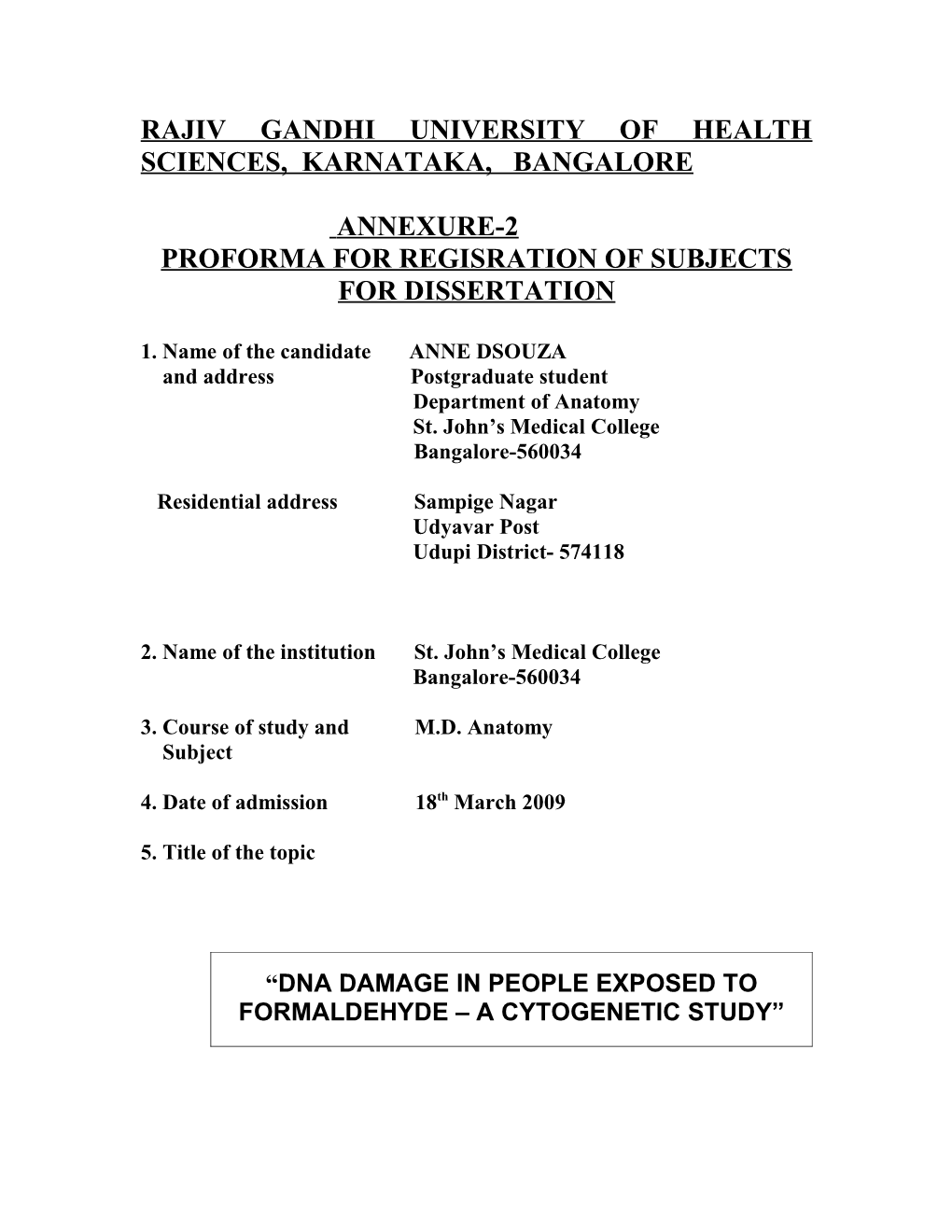 Rajiv Gandhi University of Health Sciences, Karnataka, Bangalore s38