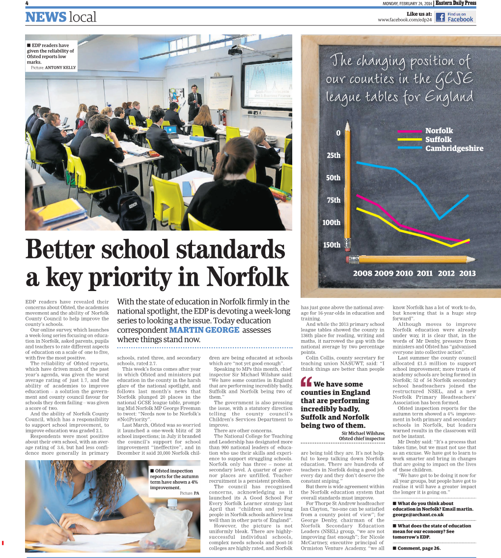 Better School Standards a Key Priority in Norfolk