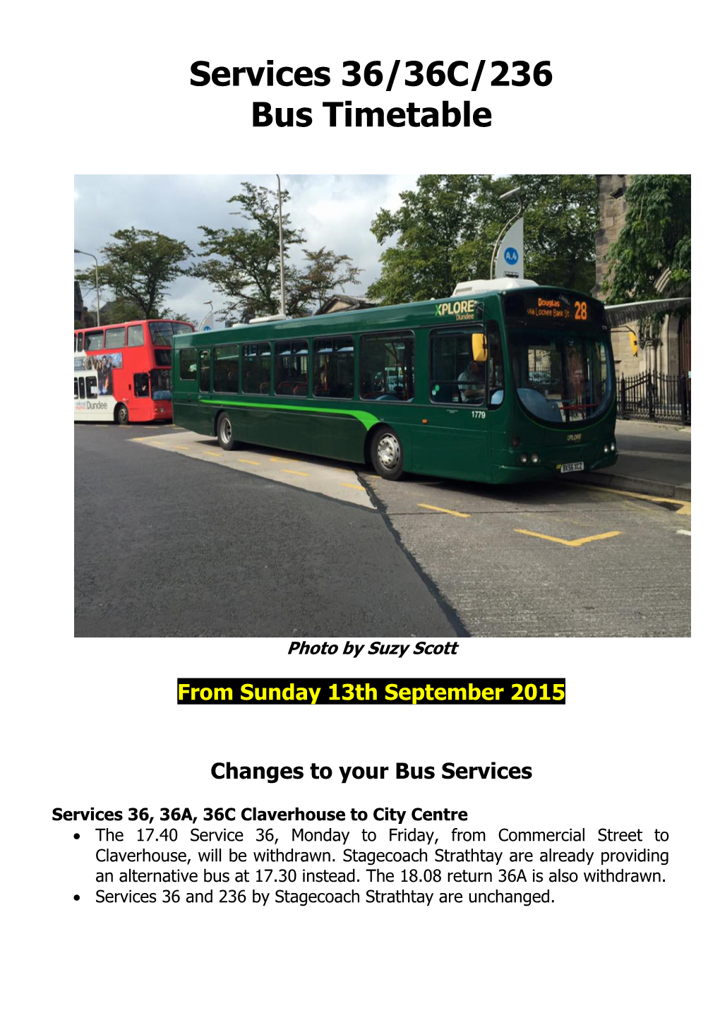 Services 36/36C/236 Bus Timetable