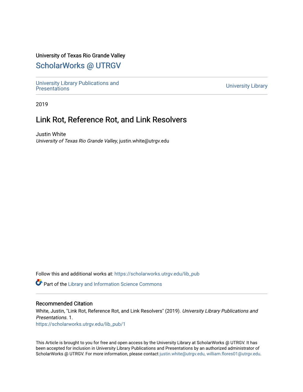 Link Rot, Reference Rot, and Link Resolvers