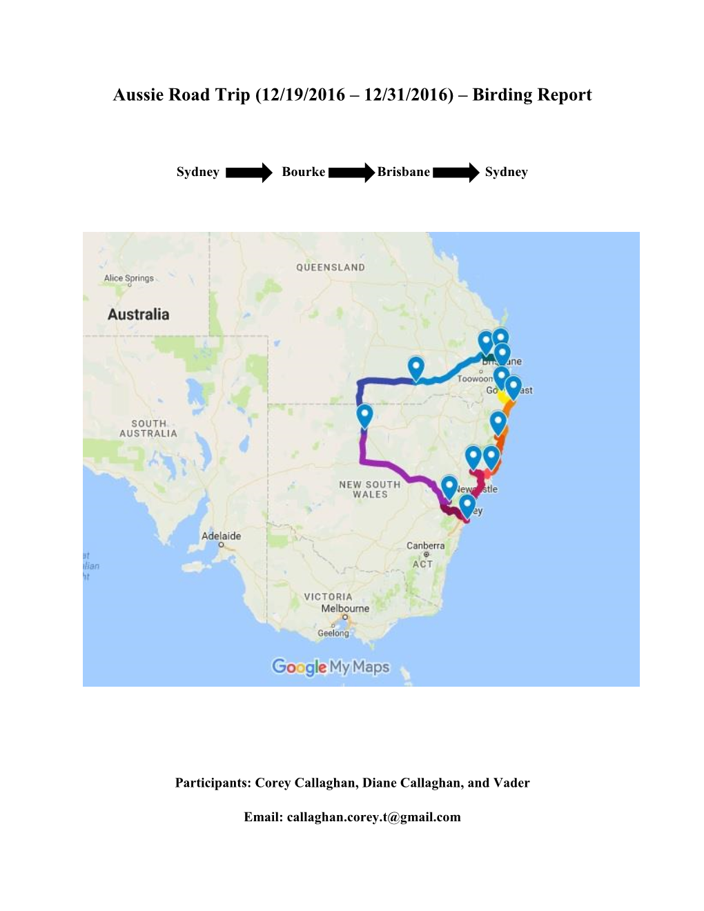 Aussie Road Trip (12/19/2016 – 12/31/2016) – Birding Report