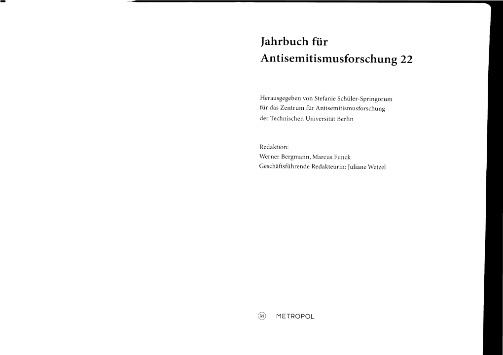 Iahrbuch Für Antisemitismusforschung 22