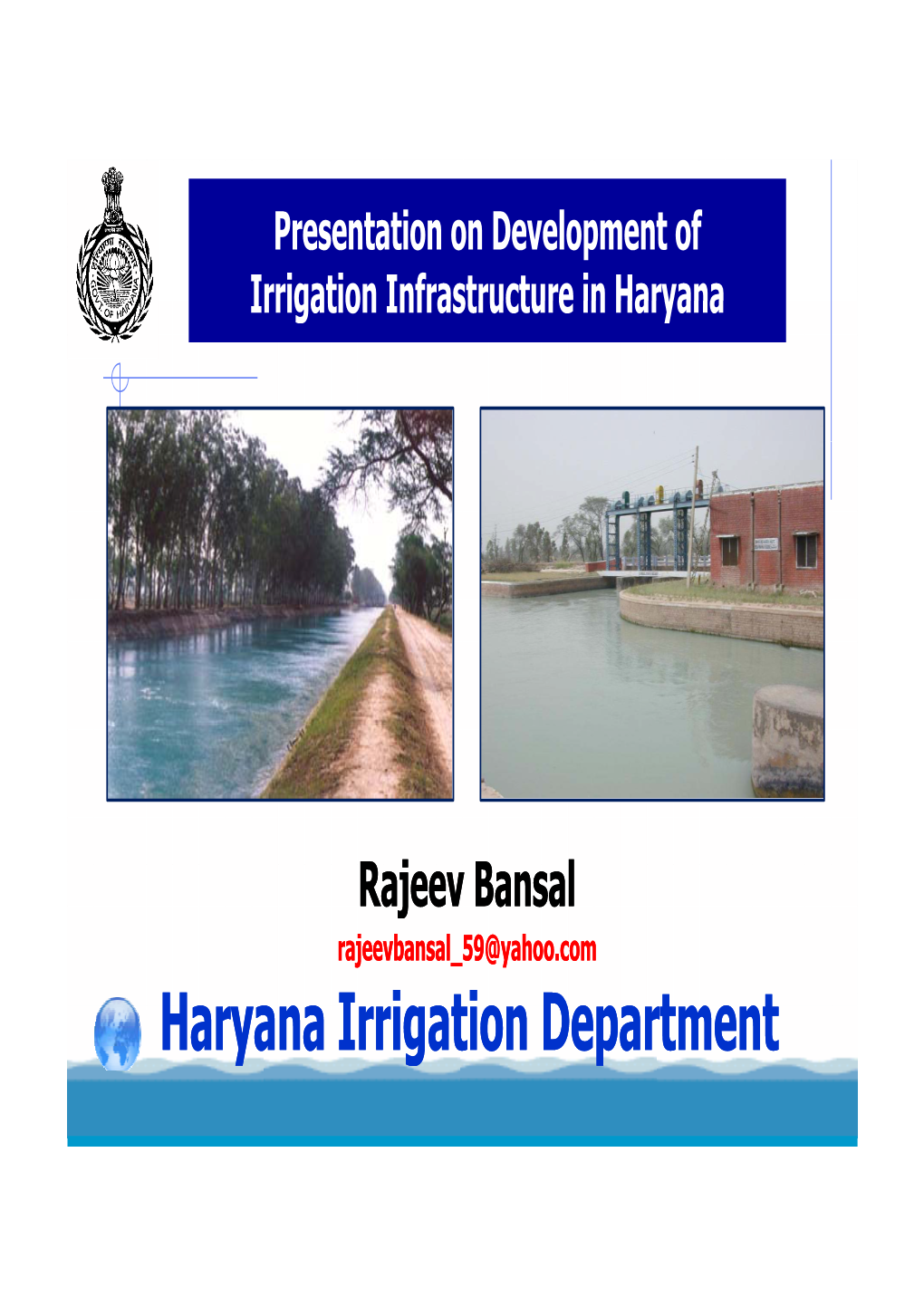 Ha Ana I Igation Depa Tment Haryana Irrigation Department