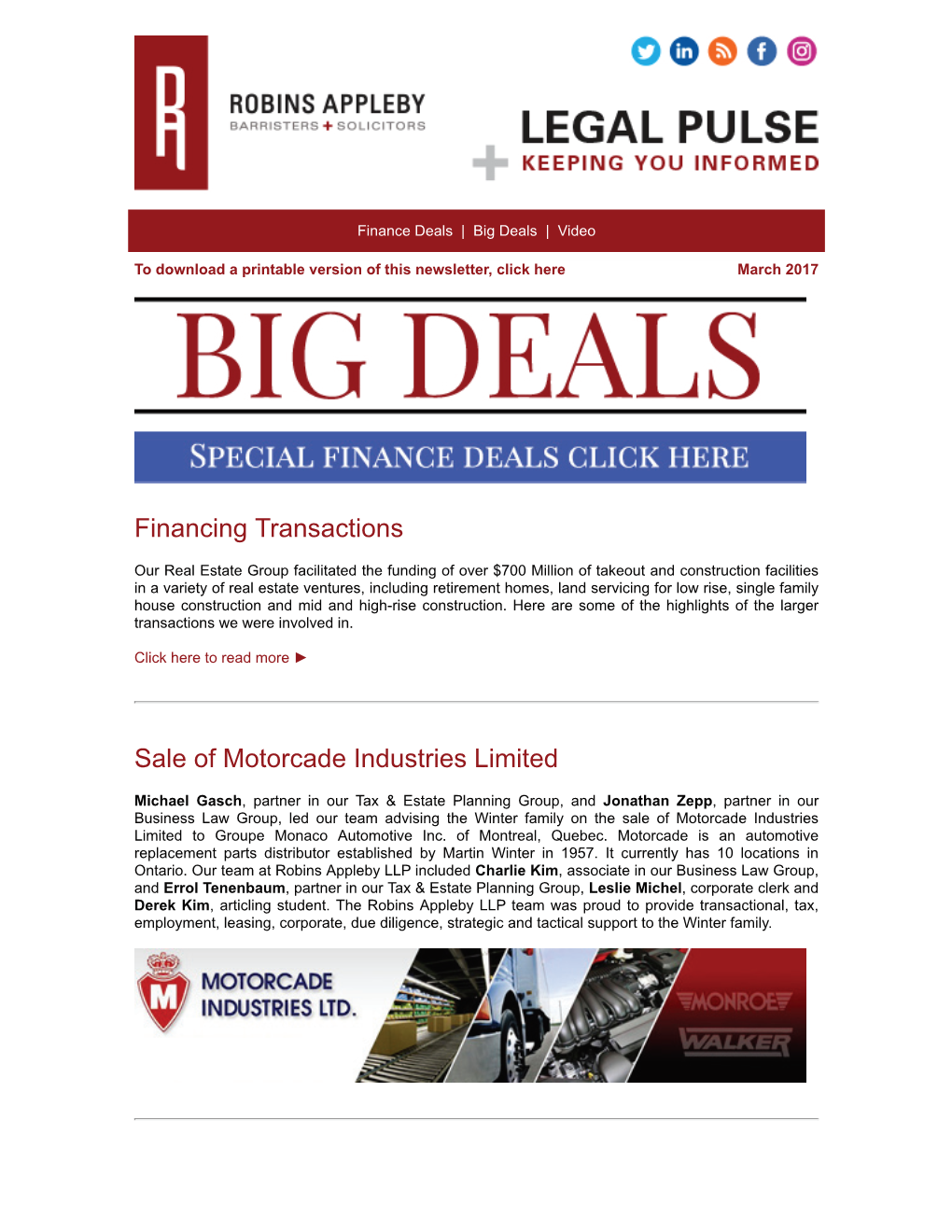 Financing Transactions Sale of Motorcade Industries Limited