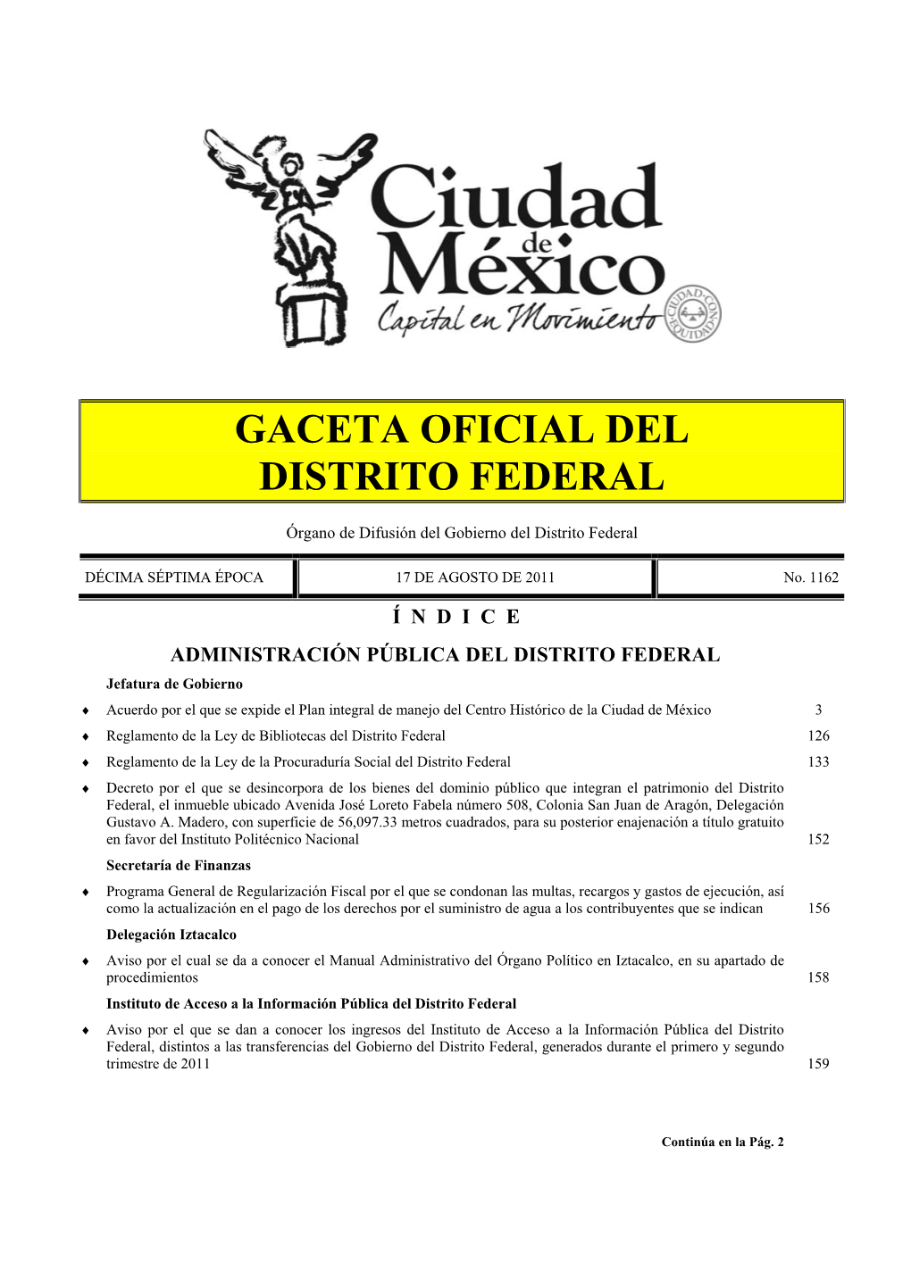 Gaceta Oficial Del Distrito Federal