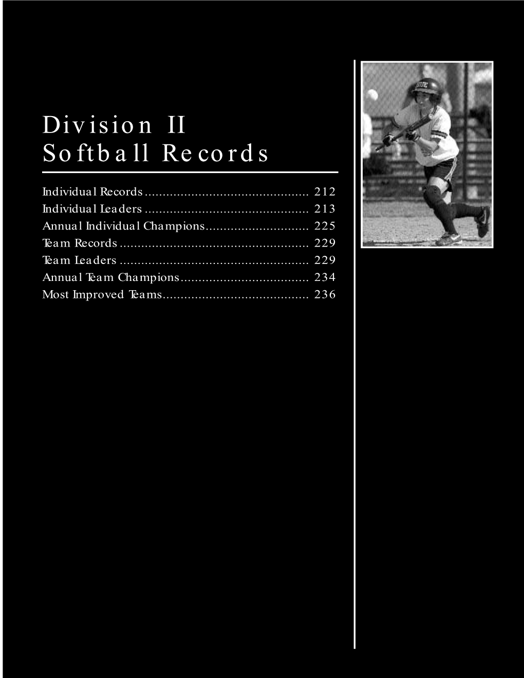 Division II Softball Records