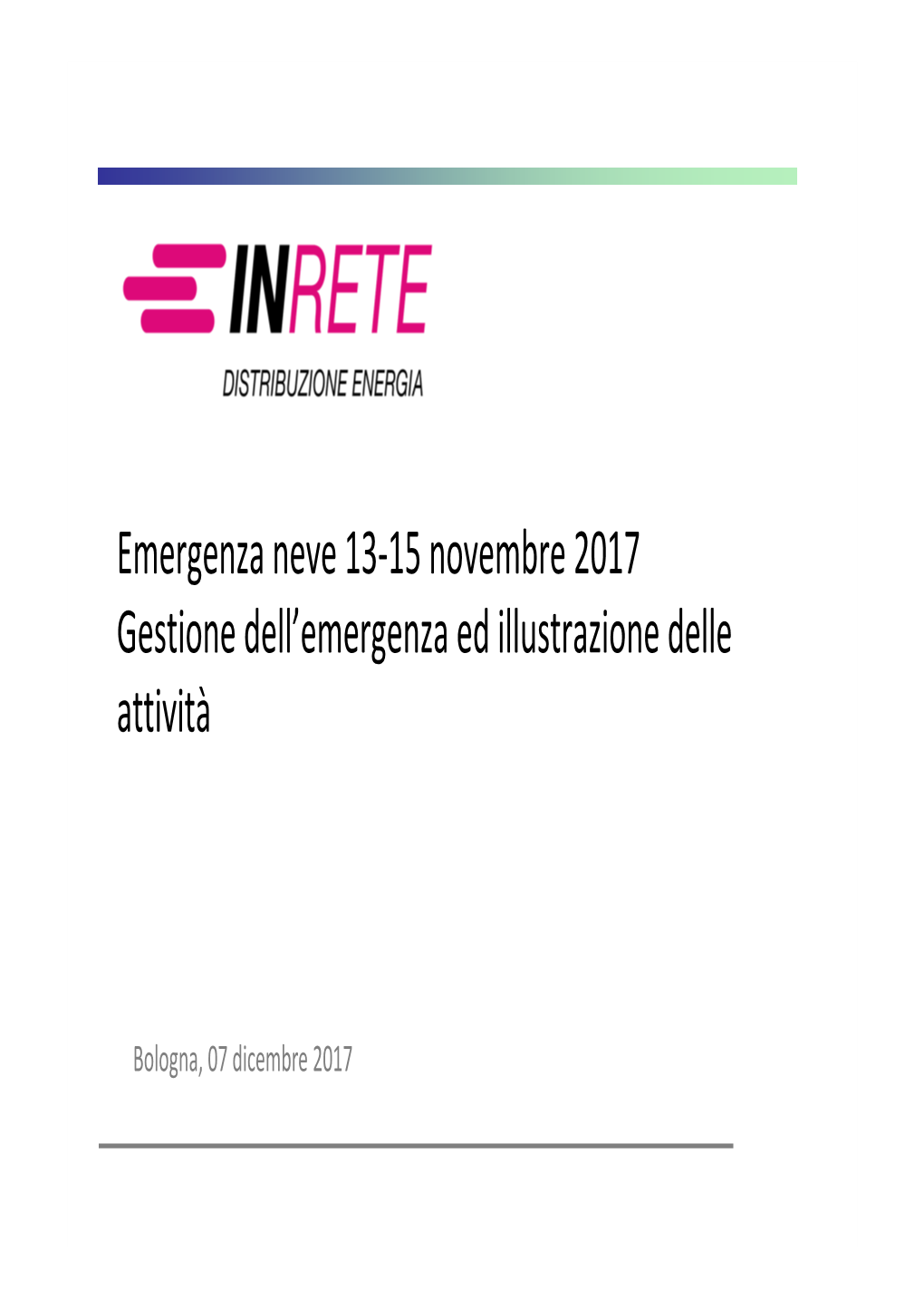 RER Emergenza Neve 2017