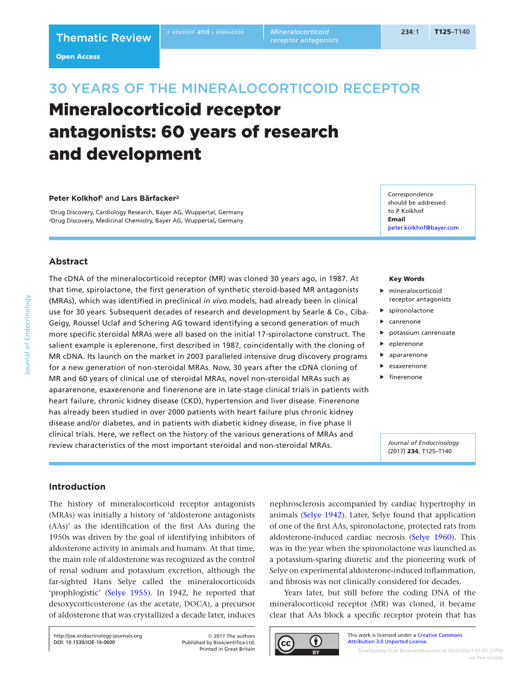 Mineralocorticoid Receptor Antagonists: Achieving Cardiovascular Benefit with Minimized Renal Side Effects? European Heart Journal 34 2426–2428