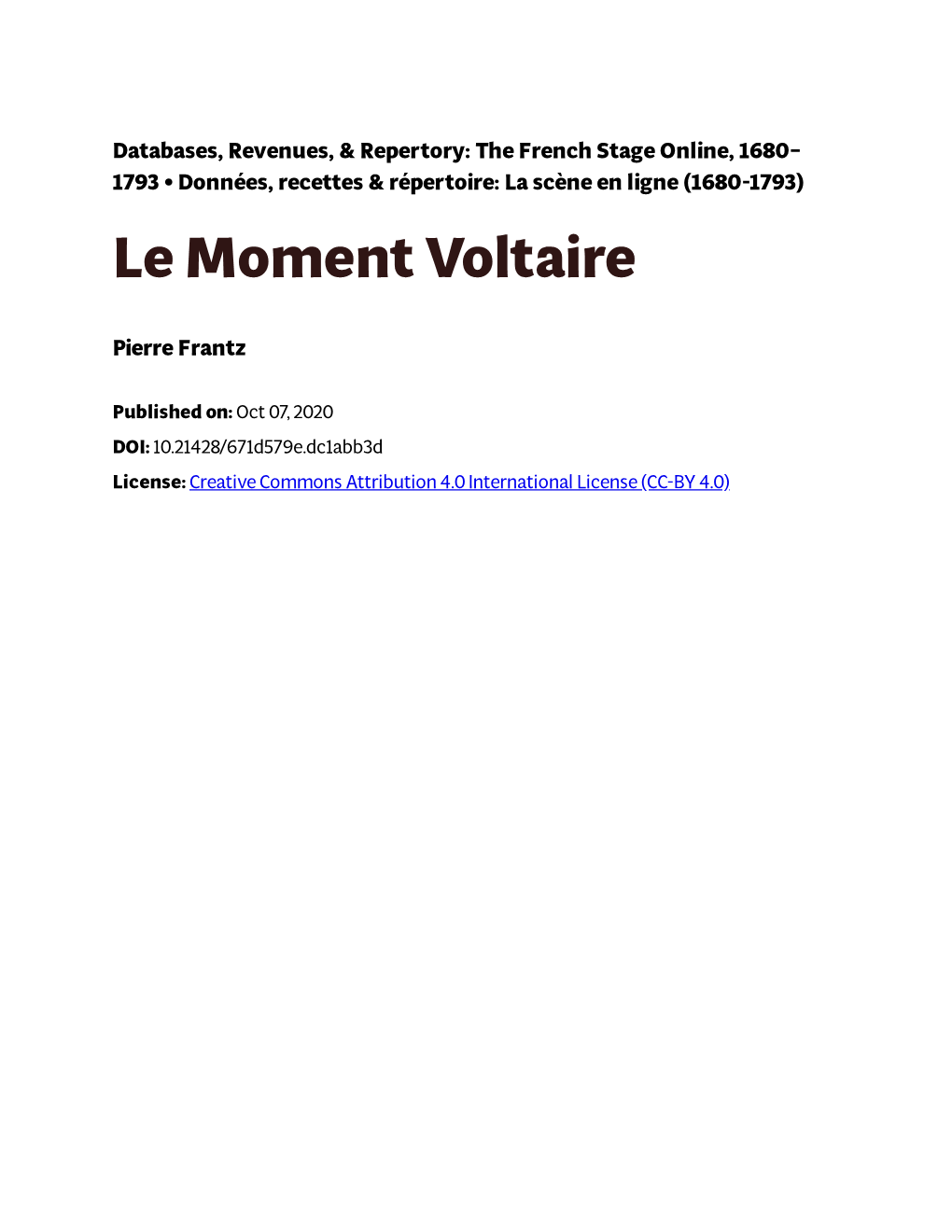 Le Moment Voltaire