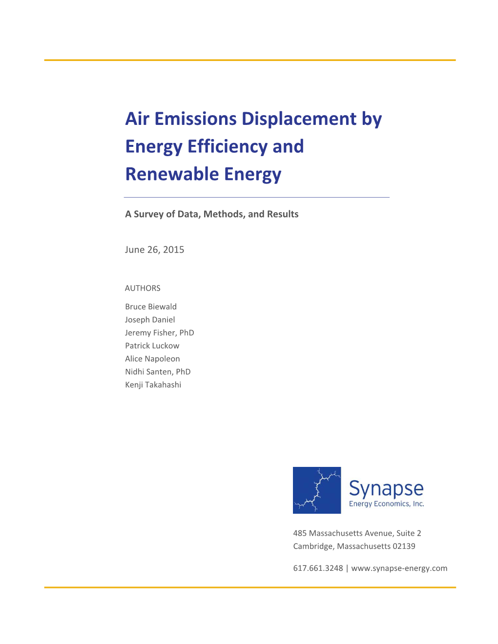 Air Emissions Displacement by Energy Efficiency and Renewable Energy