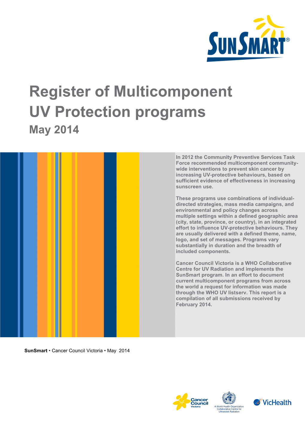 Register of Multicomponent UV Protection Programs May 2014