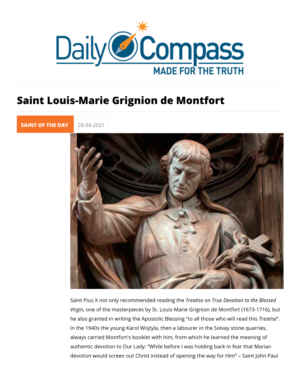 Saint Louis-Marie Grignion De Montfort