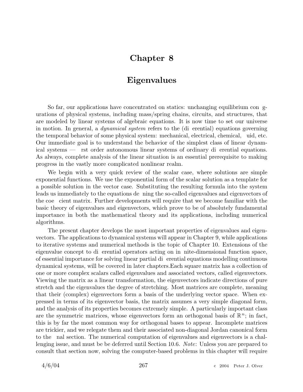 Chapter 8 Eigenvalues