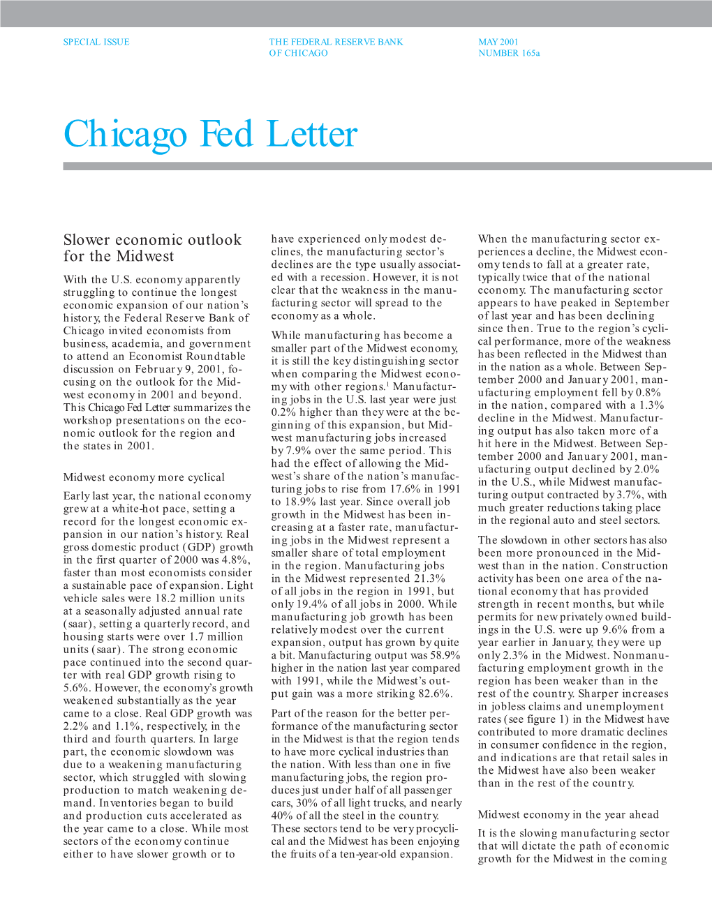Chicago Fed Letter
