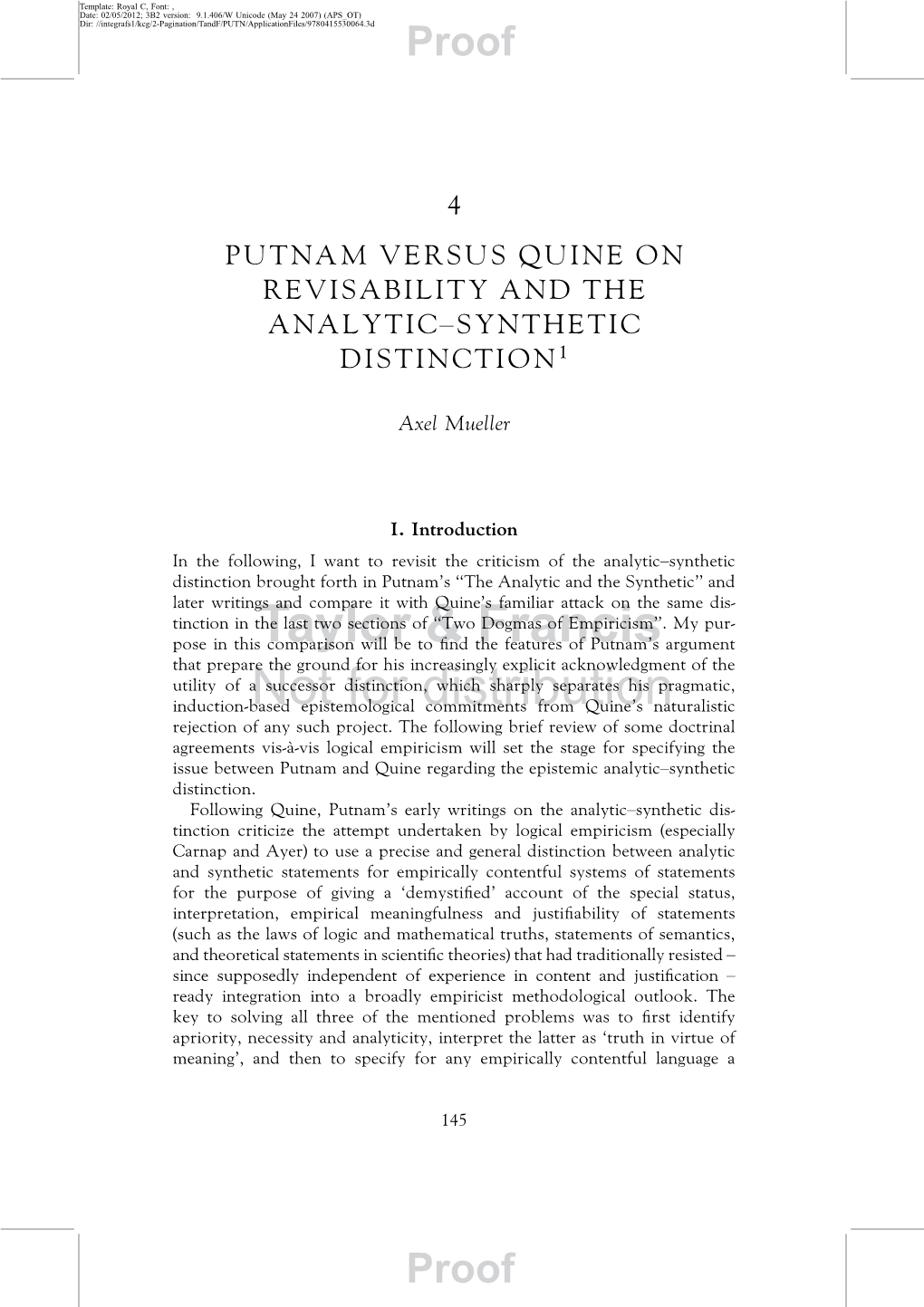 Putnam Versus Quine on Revisability and the Analytic-Synthetic Distinction