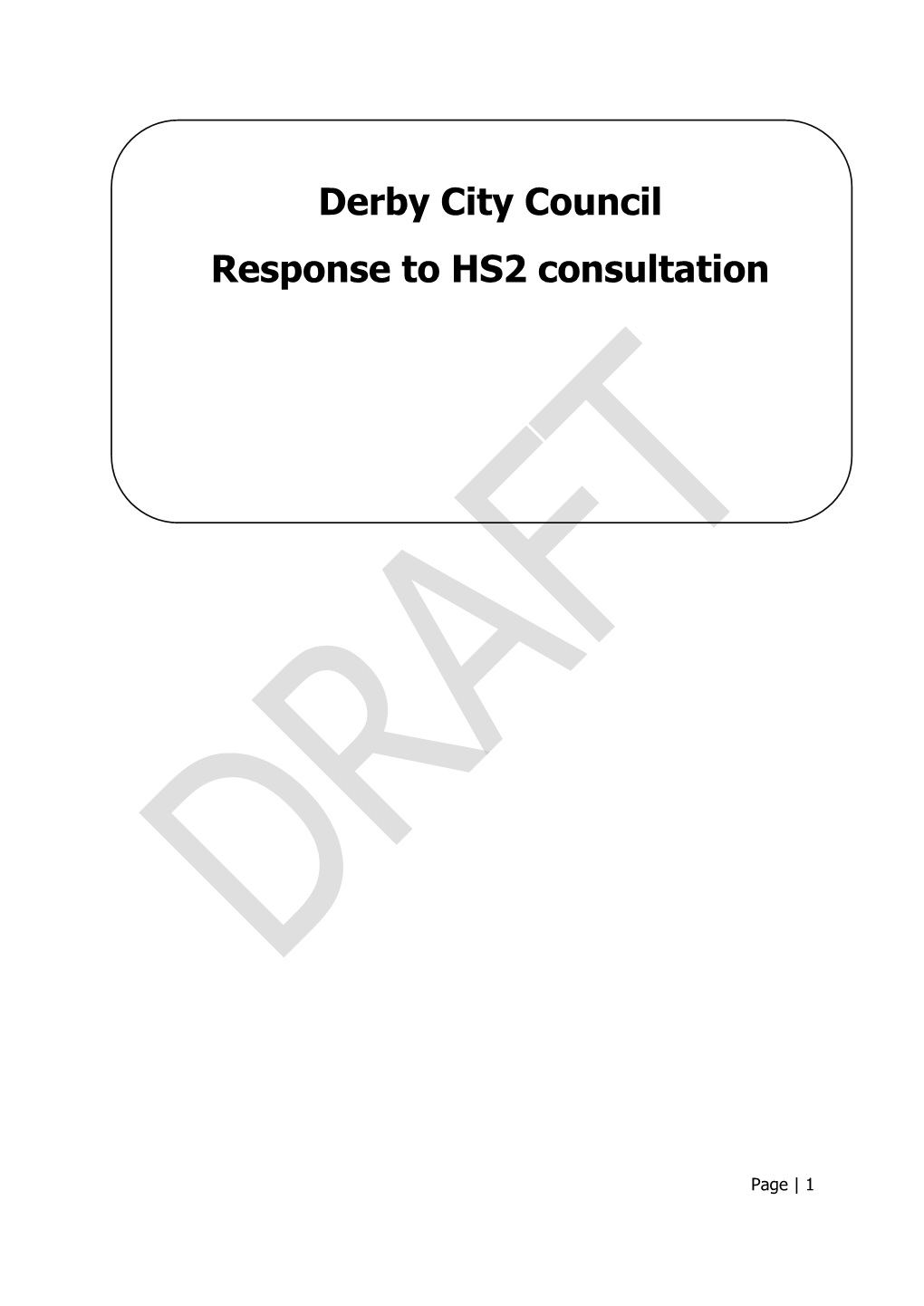 Derby City Council Response to HS2 Consultation