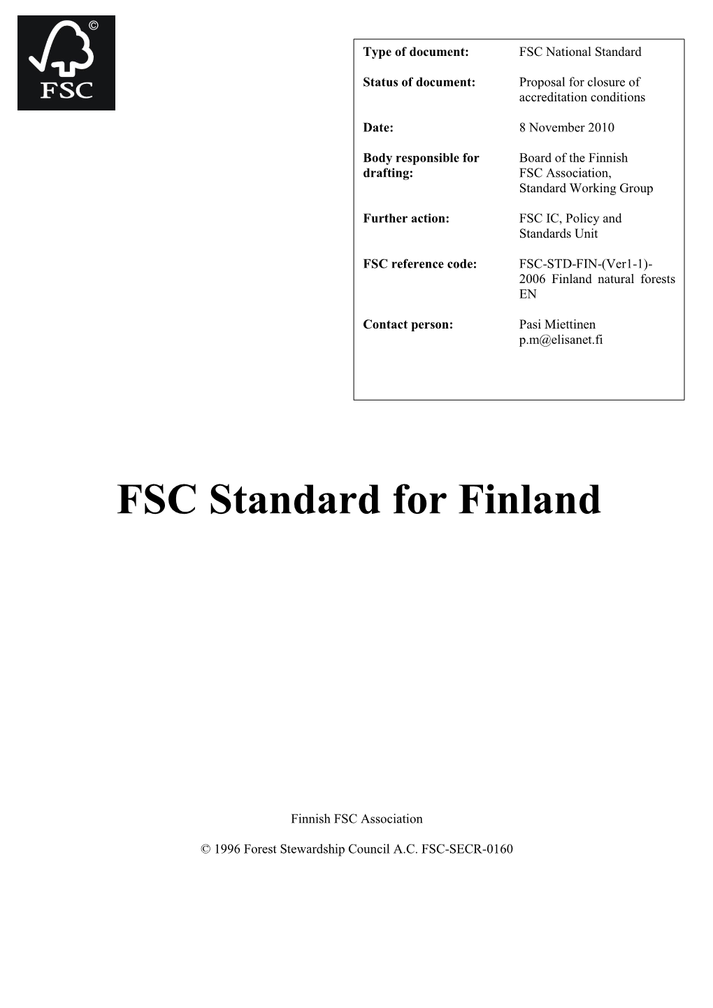 FSC Standard for Finland