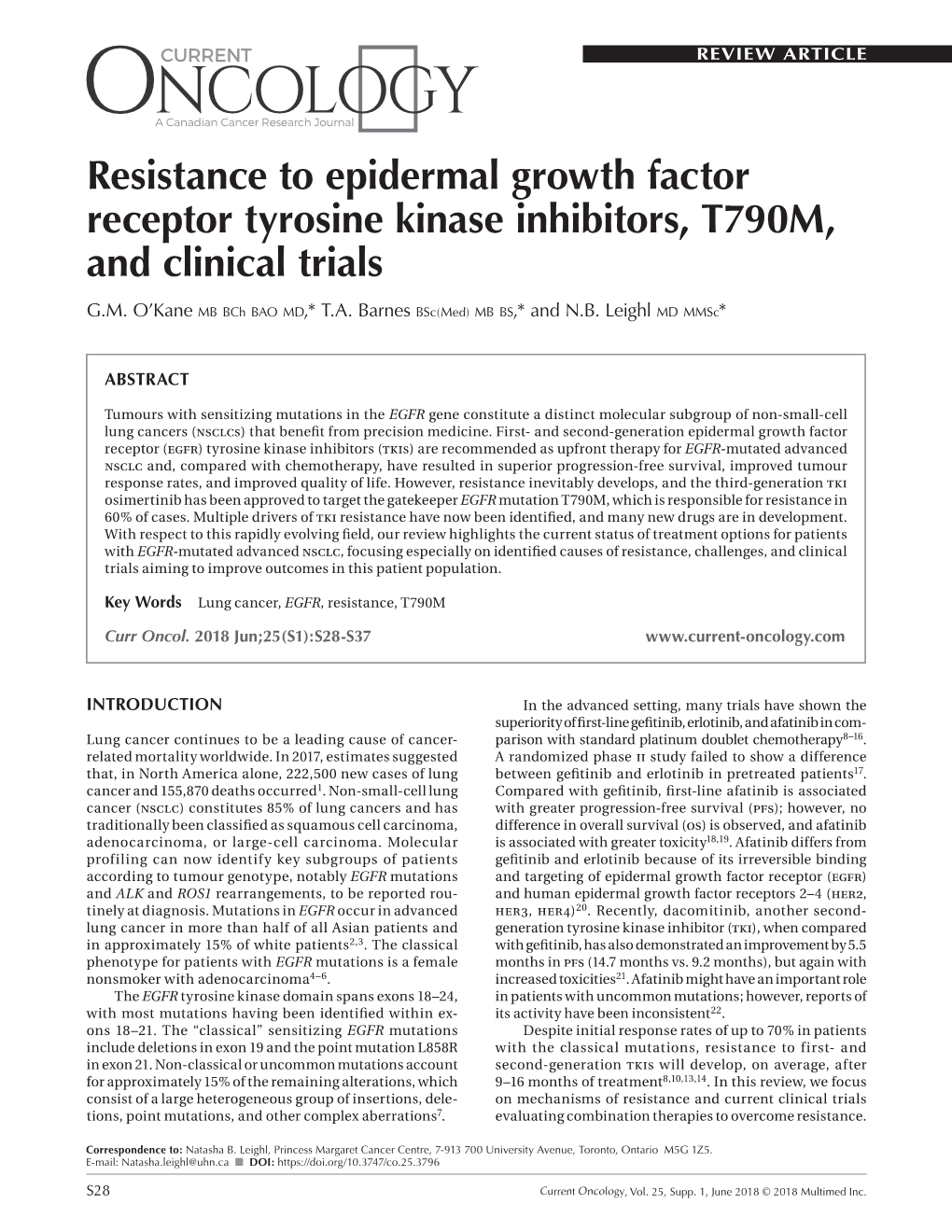 Resistance to Epidermal Growth Factor Receptor Tyrosine Kinase Inhibitors, T790M, and Clinical Trials