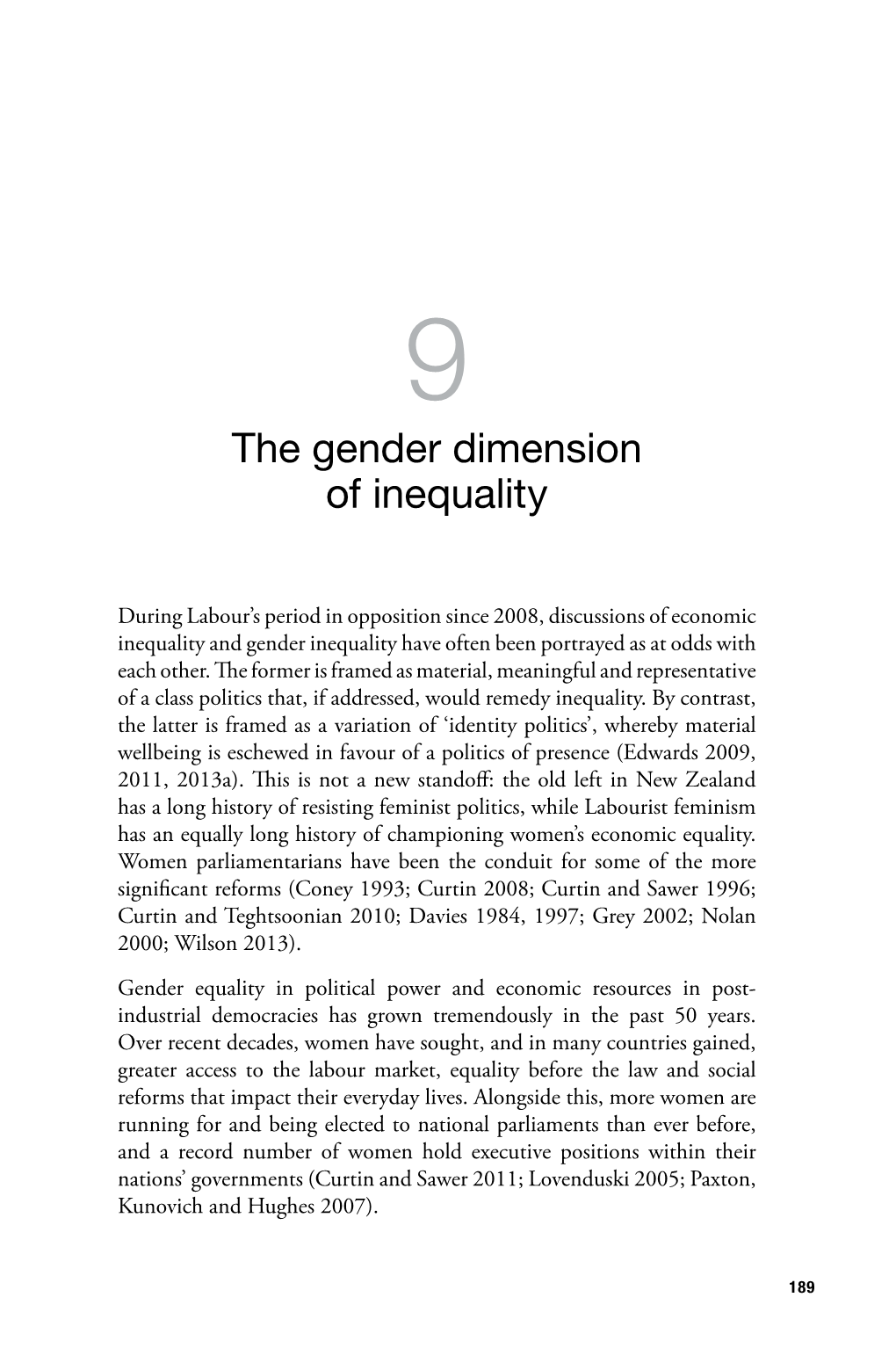 The Gender Dimension of Inequality
