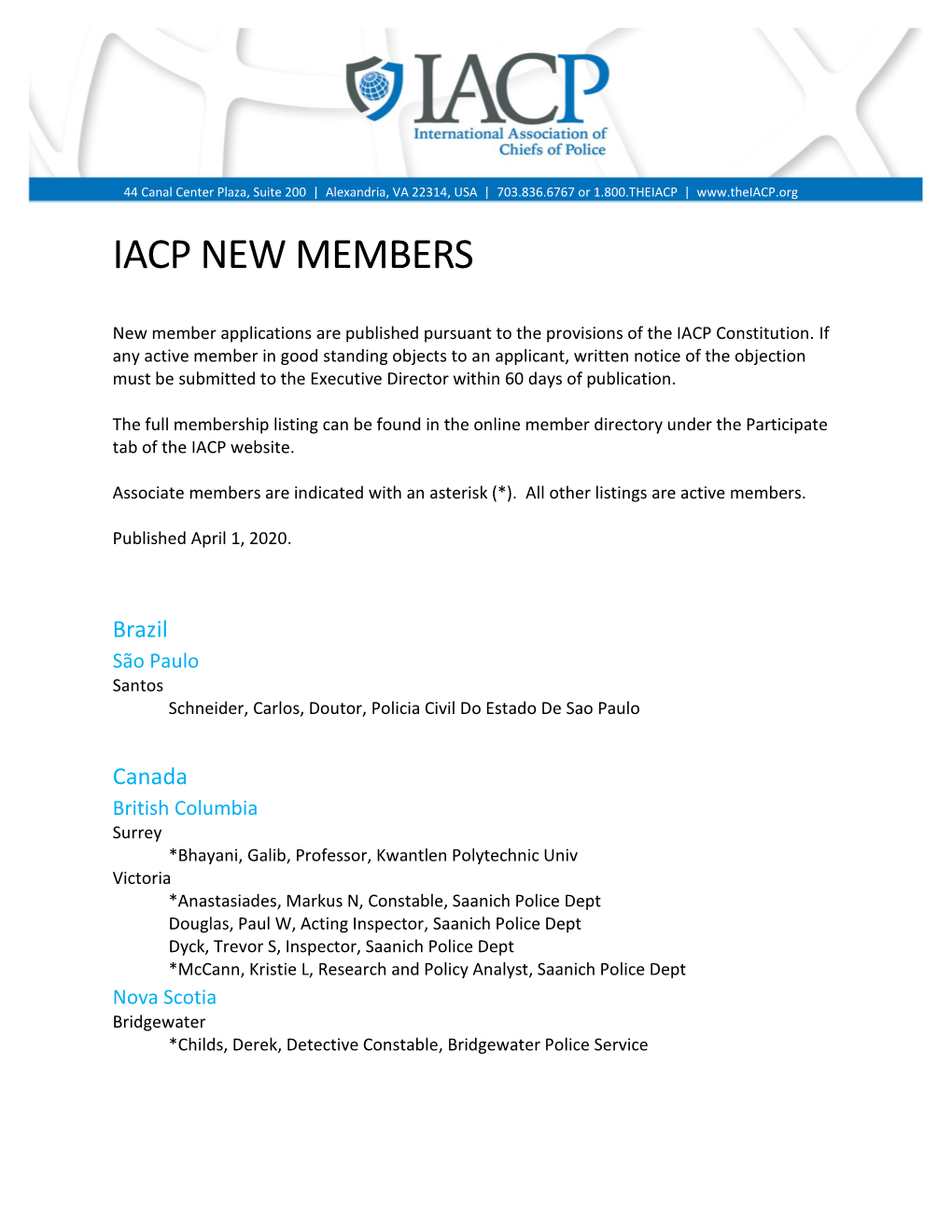 Iacp New Members