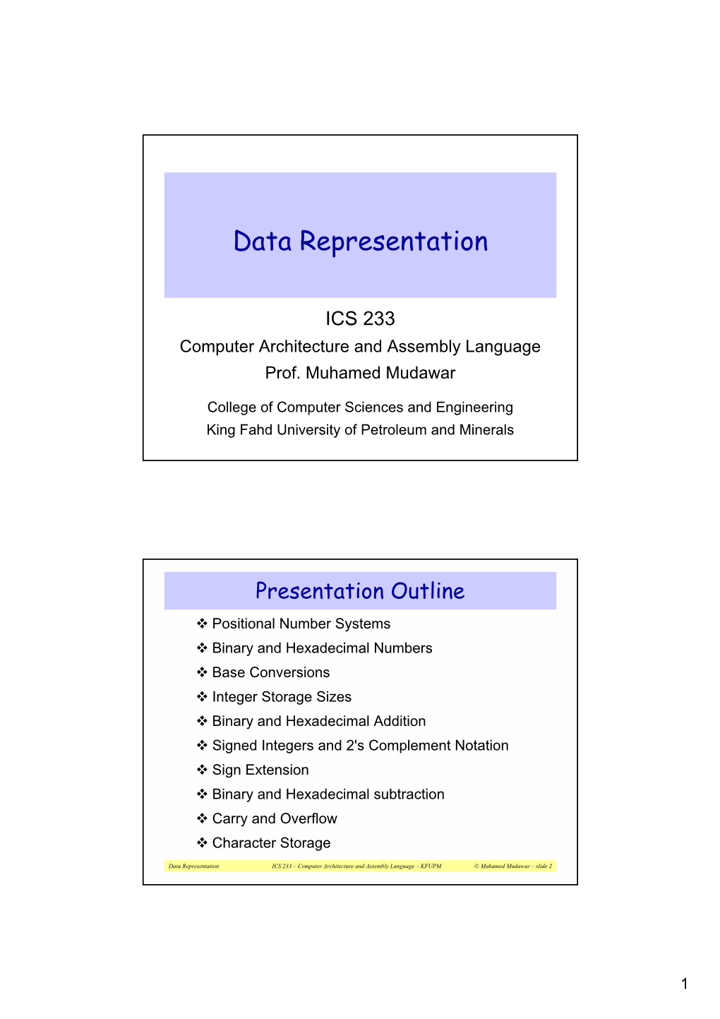 Data Representation