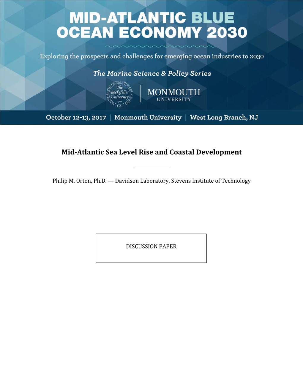 Mid-Atlantic Sea Level Rise and Coastal Development