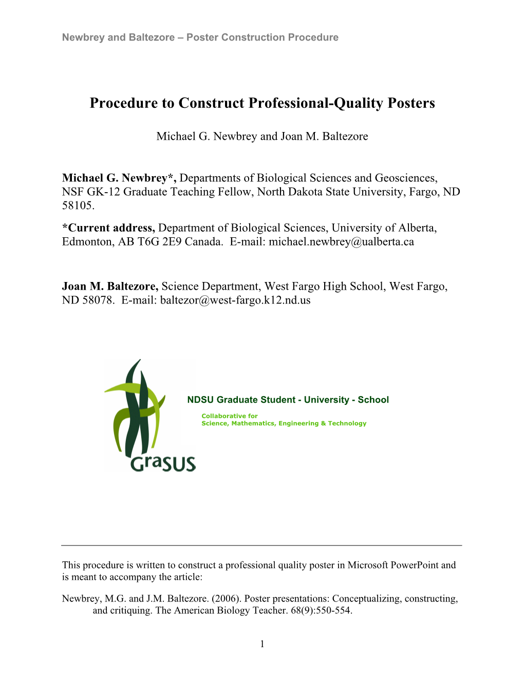 Procedure to Construct Professional-Quality Posters