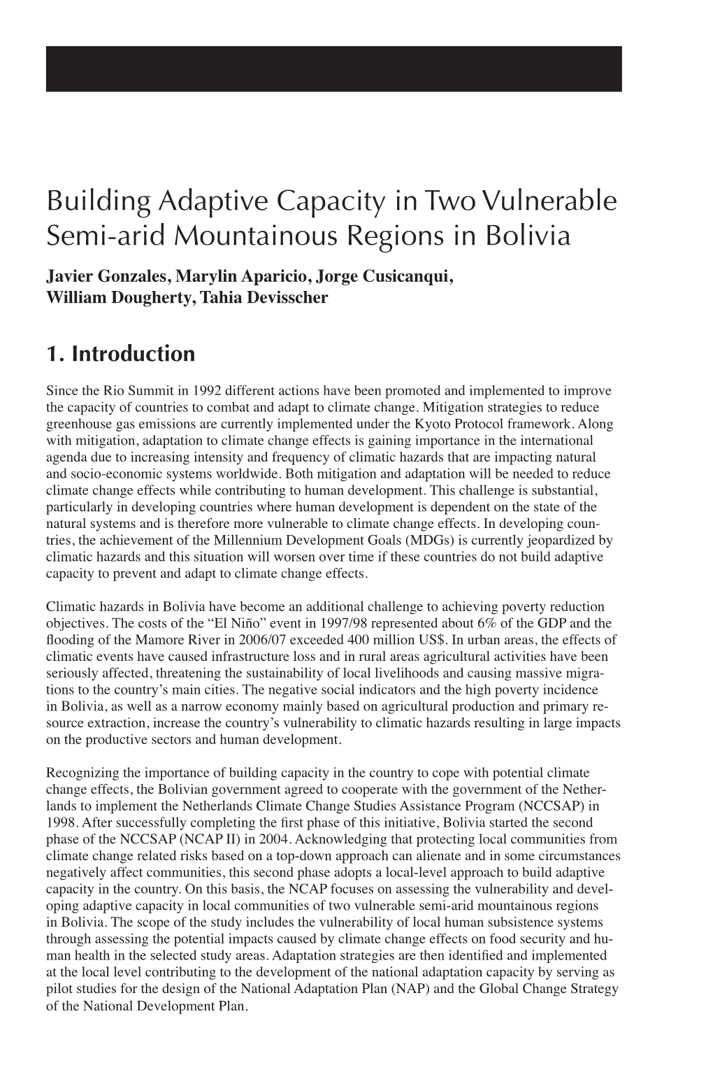 Building Adaptive Capacity in Two Semi-Arid Regions Of