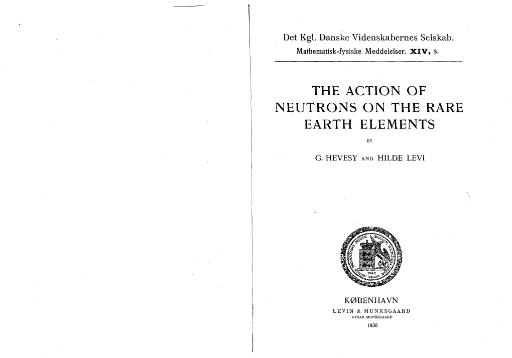 The Action of Neutrons on the Rare Earth Elements