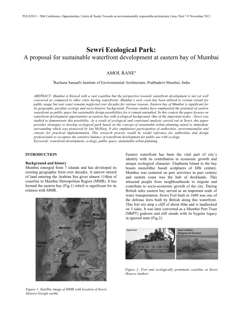 Sewri Ecological Park:A Proposal for Sustainable Waterfront