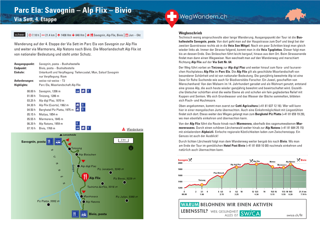 Parc Ela: Savognin – Alp Flix – Bivio Via Sett, 4
