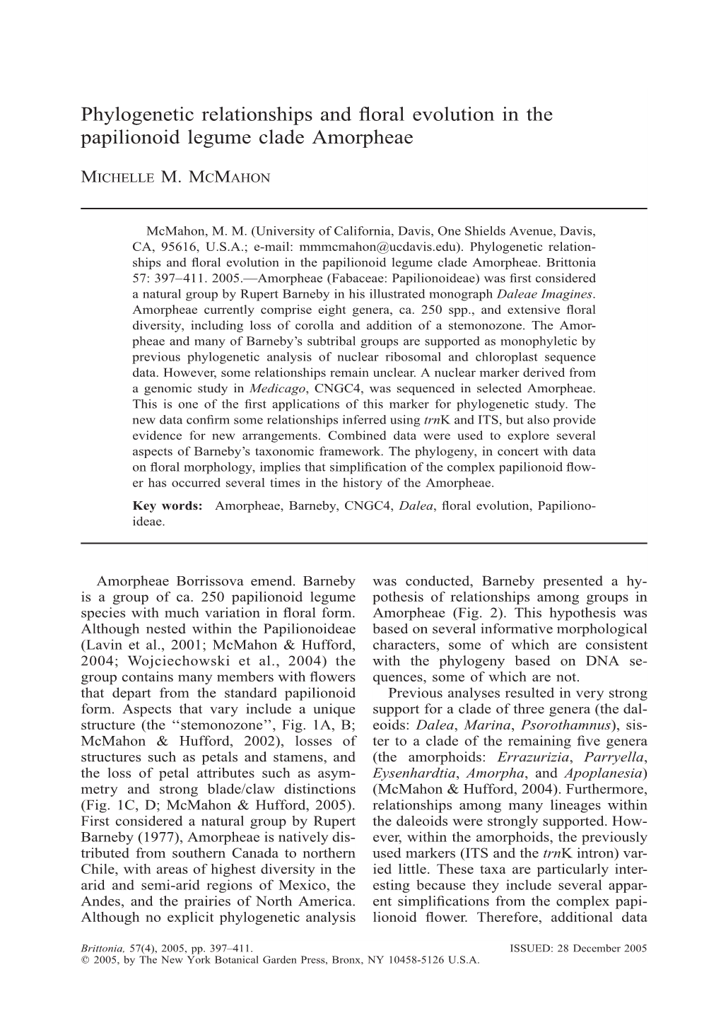 Phylogenetic Relationships and Floral Evolution in the Papilionoid Legume