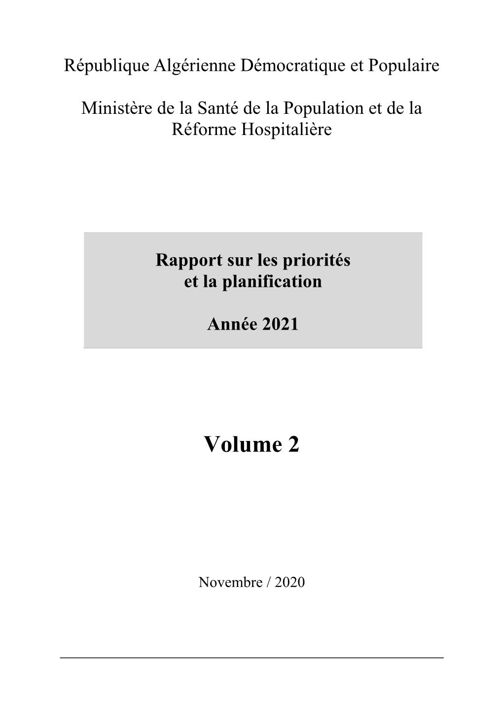 RPP Ministère De La Santé De La Population Et De La Réforme