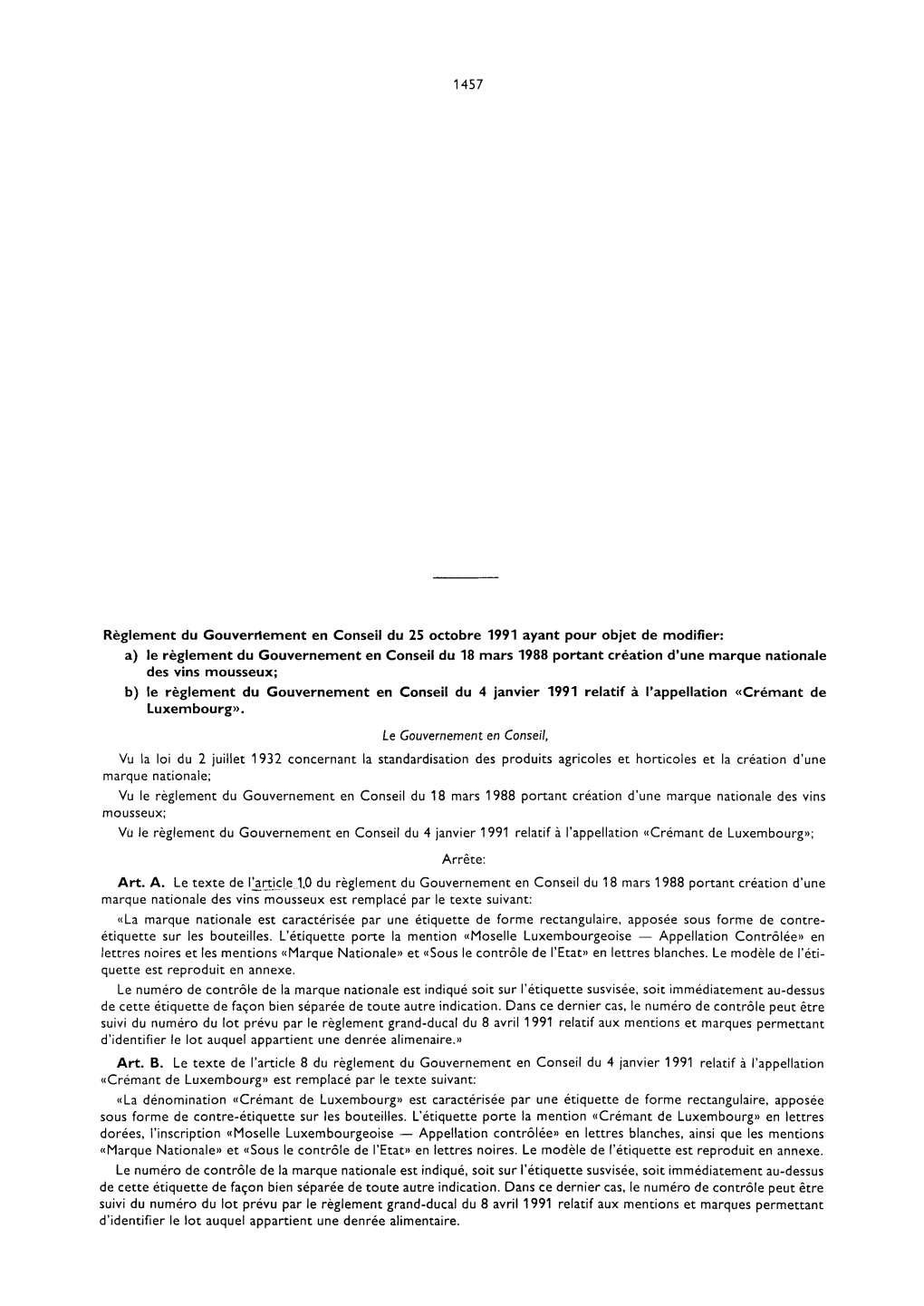 1457 Le Gouvernement En Conseil